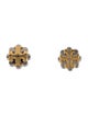 Tory Burch Two-Tone Logo Flower Stud Earrings