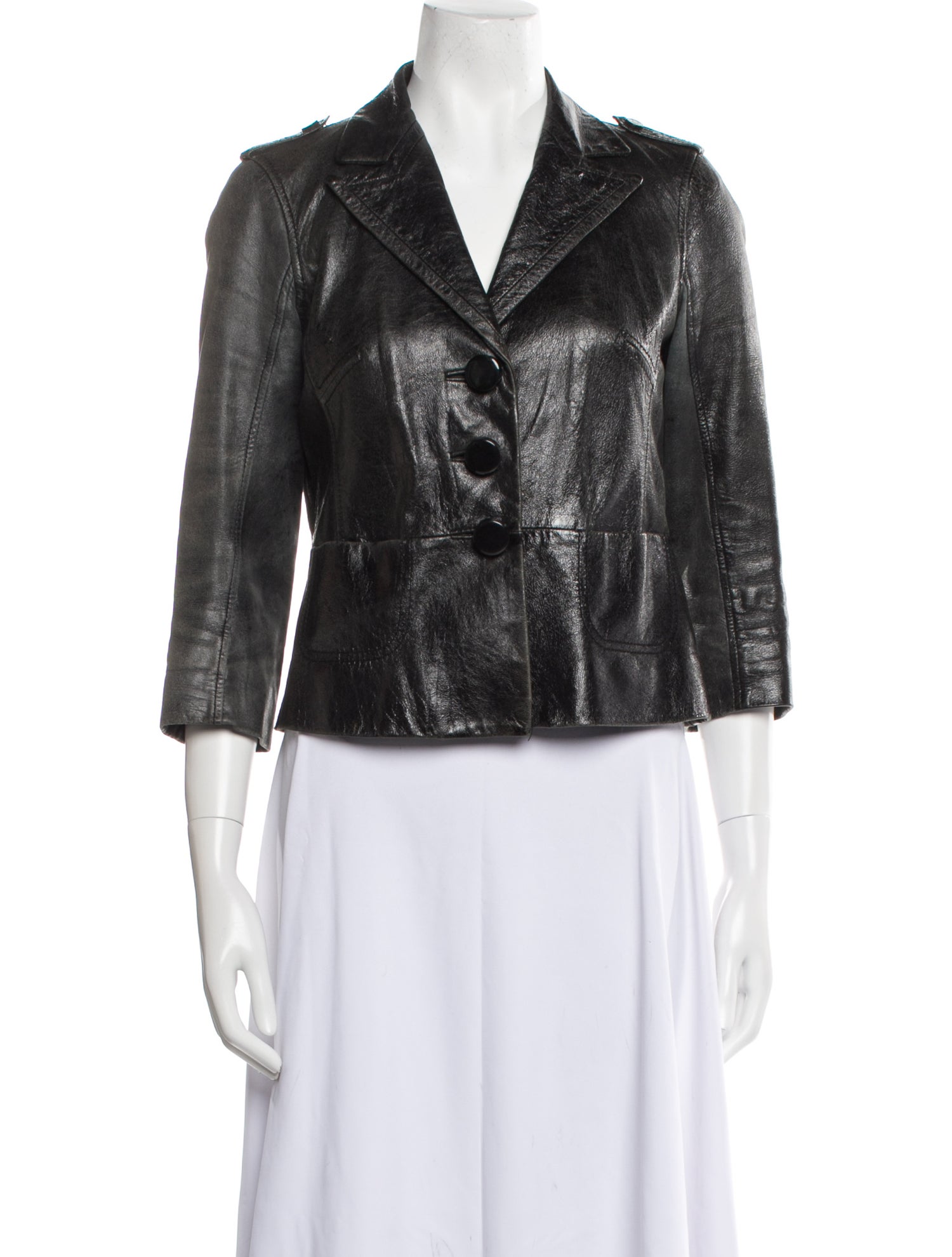 Tory Burch Leather Printed Evening Jacket