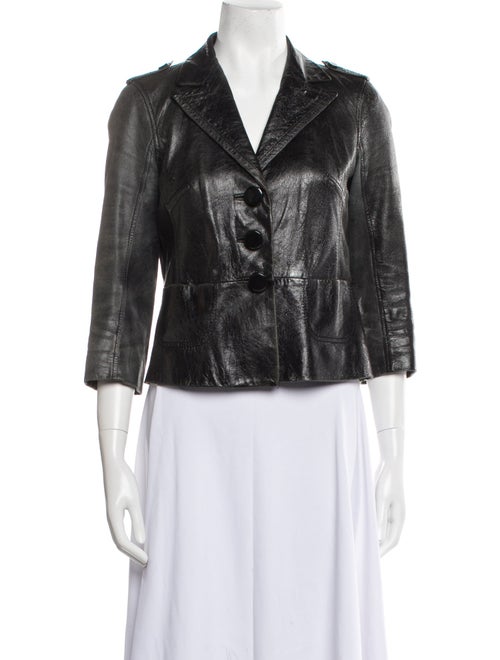 Tory Burch Leather Printed Evening Jacket