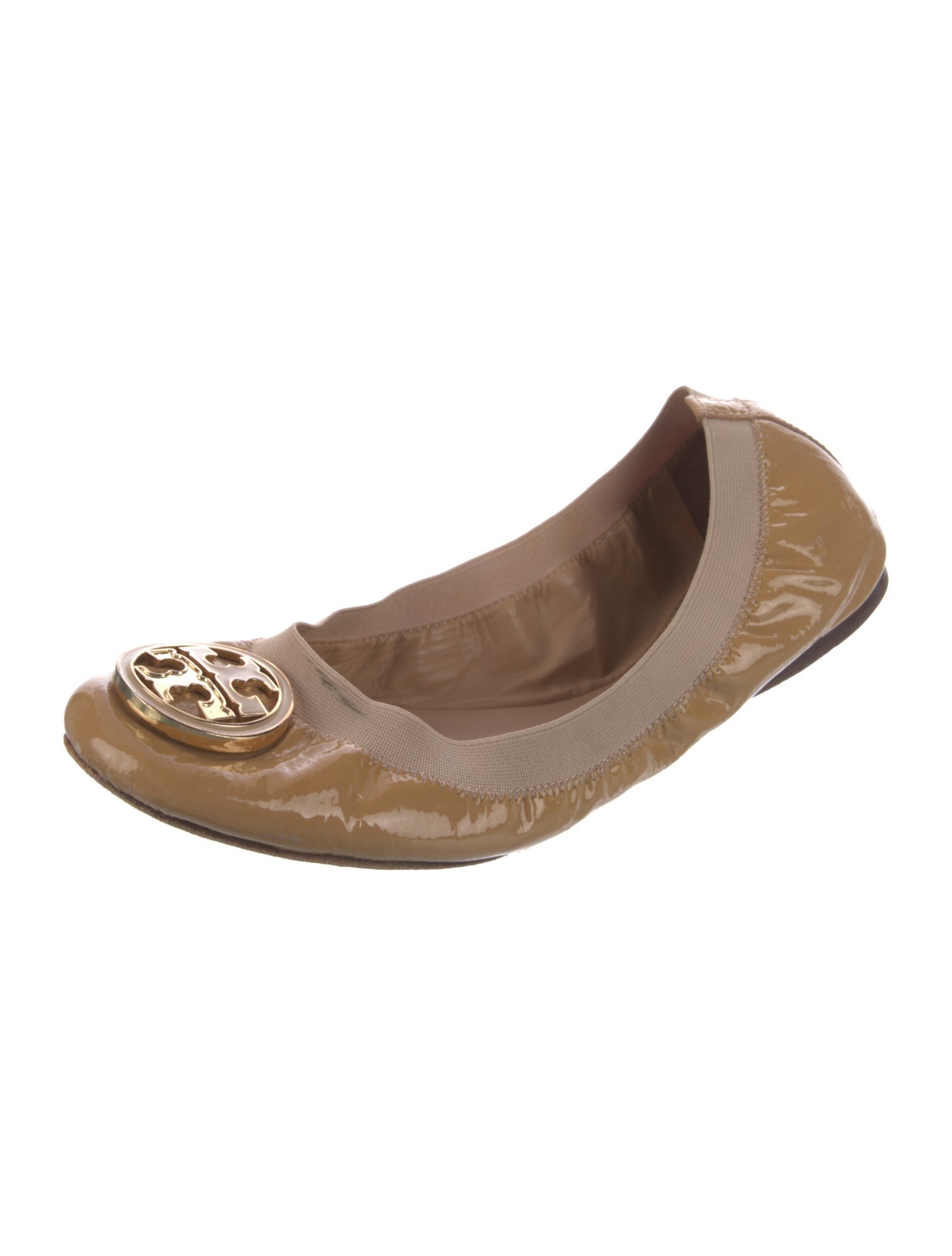 Tory Burch Patent Leather Grosgrain Trim Ballet Flats