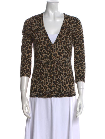 Tory Burch Merino Wool Animal Print Sweater