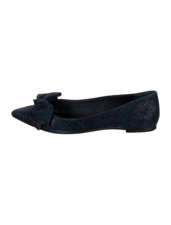 Tory Burch Suede Bow Accents Ballet Flats