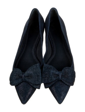 Tory Burch Suede Bow Accents Ballet Flats