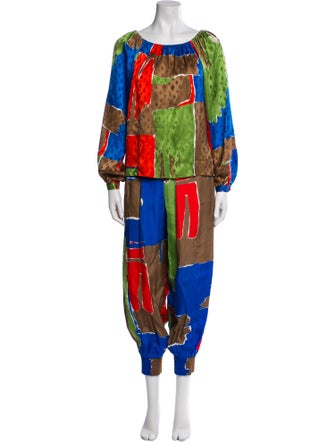 Tory Burch Silk Printed Pant Set