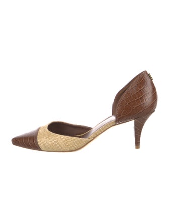 Tory Burch Leather Animal Print D'Orsay Pumps