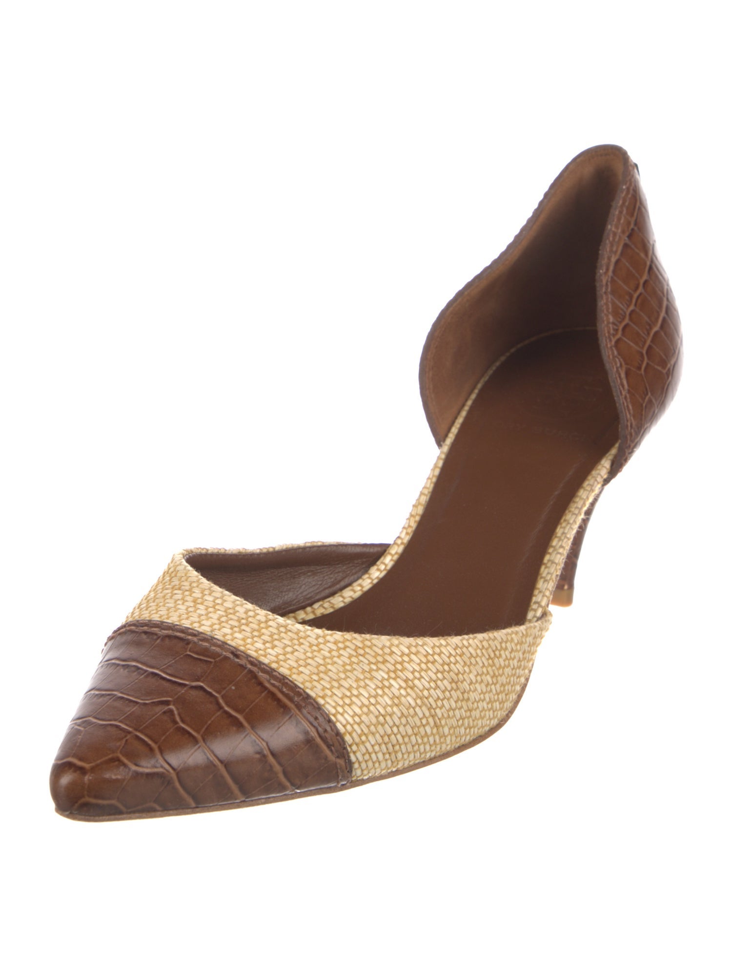 Tory Burch Leather Animal Print D'Orsay Pumps