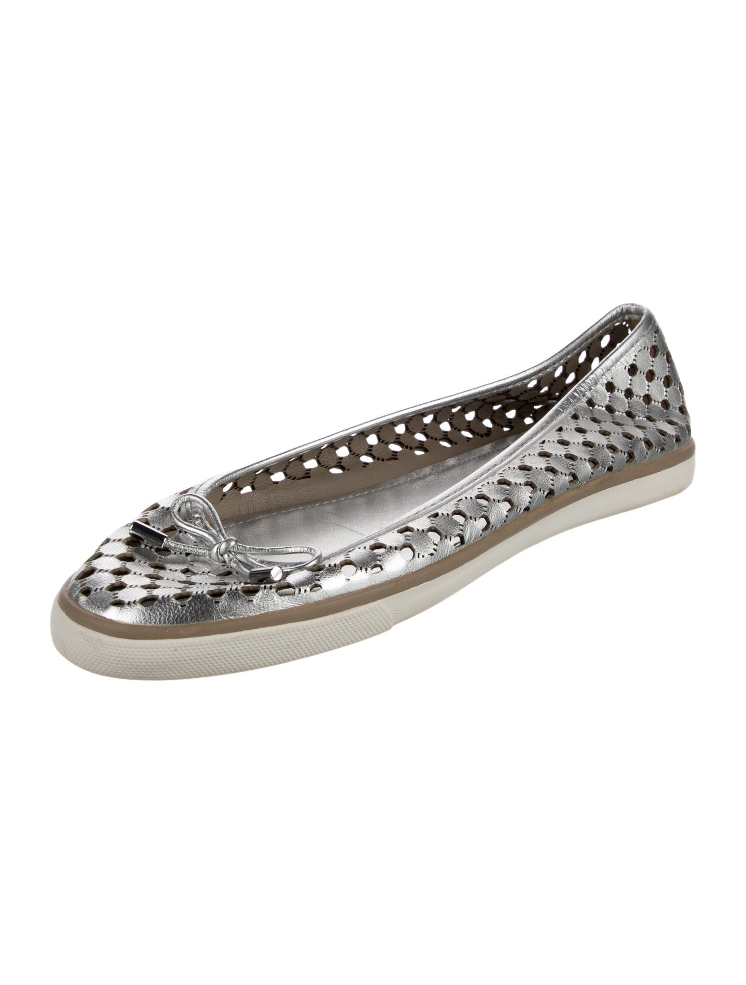 Tory Burch Leather Colorblock Pattern Ballet Flats