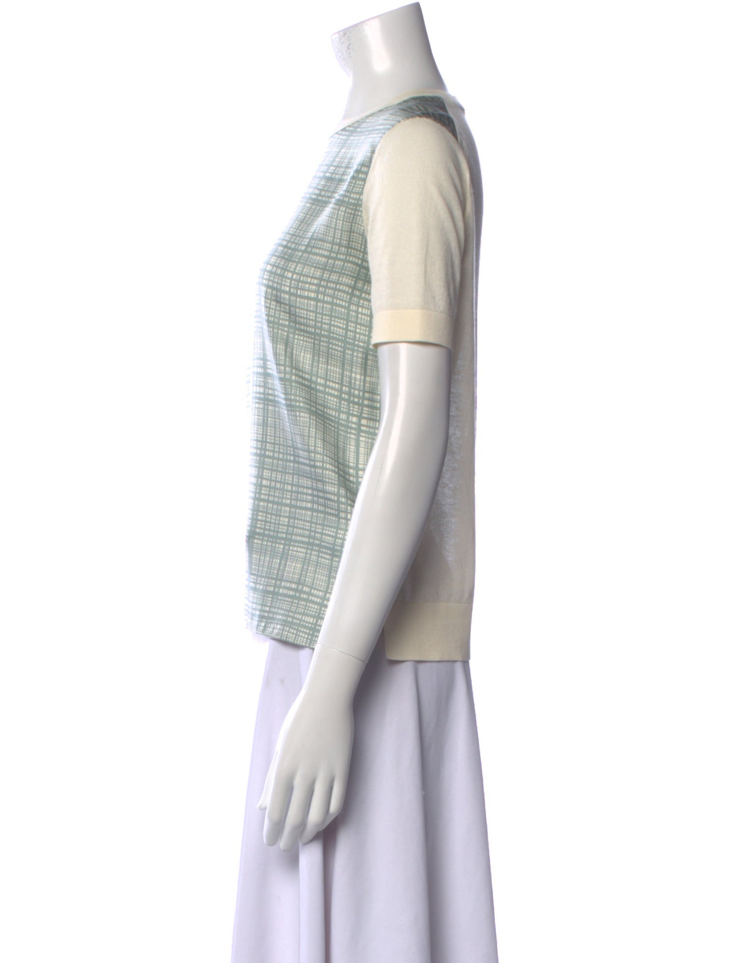 Tory Burch Silk Plaid Print Top