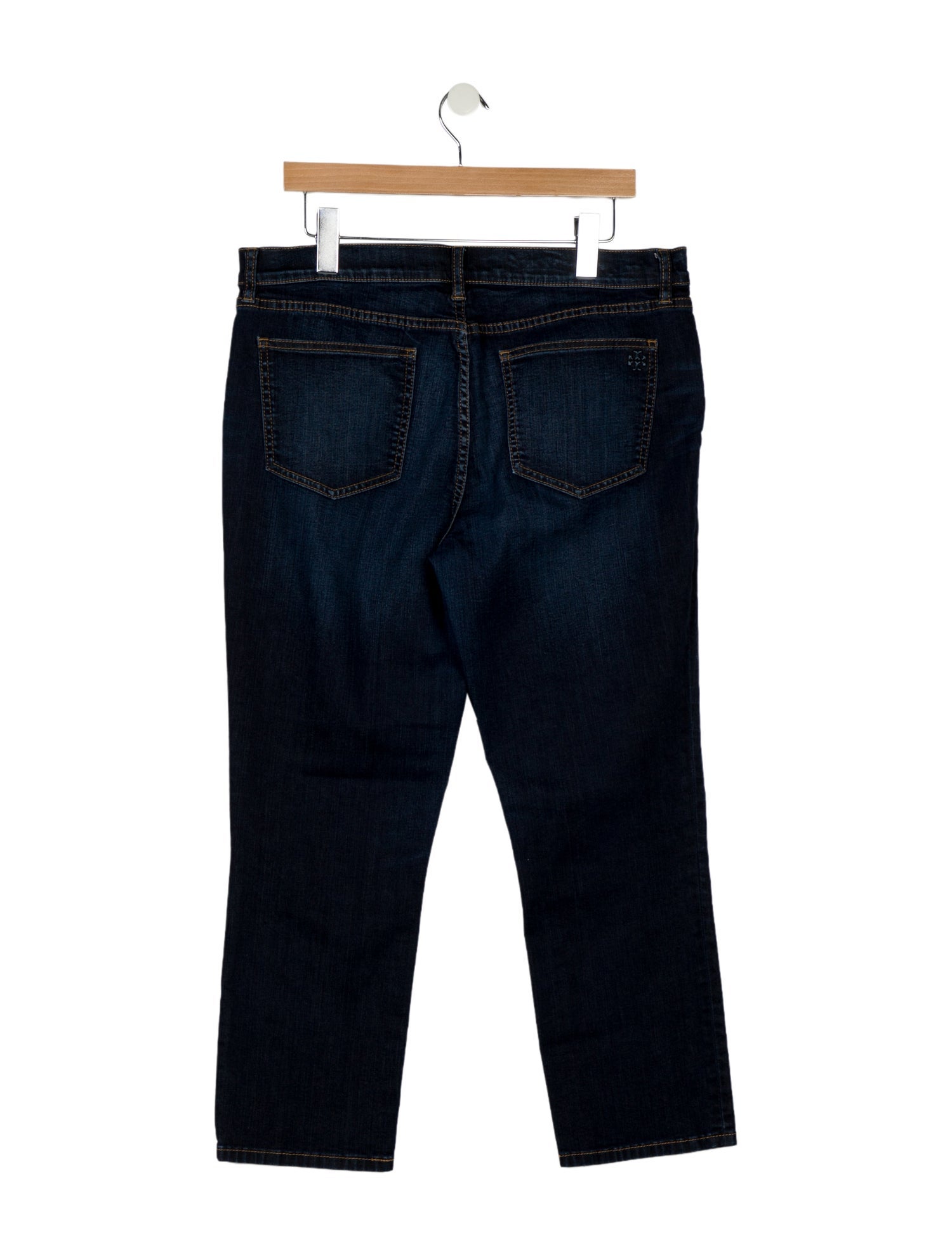 Tory Burch Mid-Rise Straight Leg Jeans