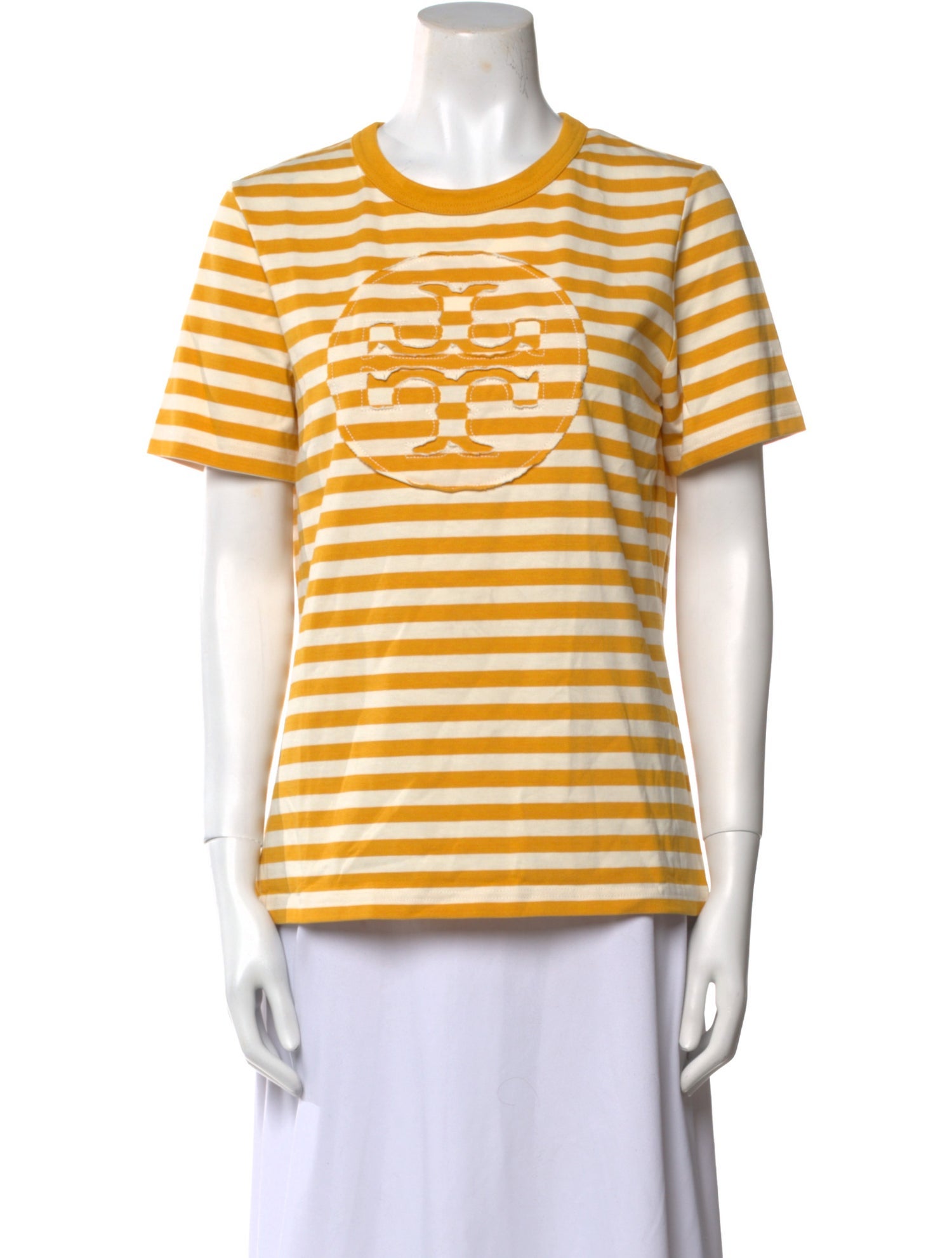Tory Burch Striped Crew Neck T-Shirt