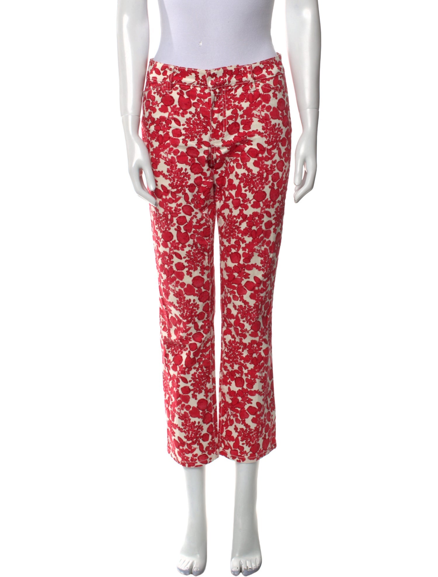 Tory Burch Mid-Rise Straight Leg Jeans