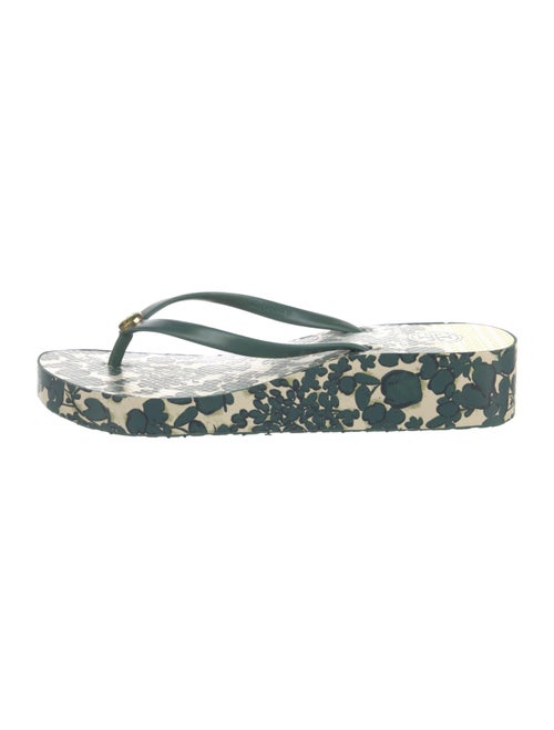 Tory Burch Rubber Floral Print Flip Flops