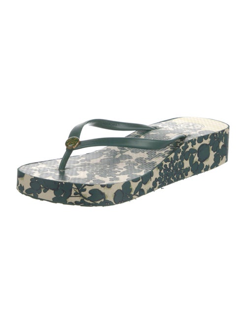 Tory Burch Rubber Floral Print Flip Flops