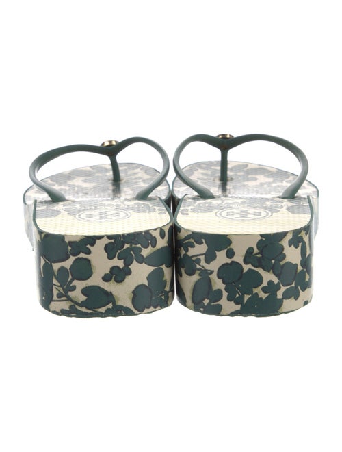 Tory Burch Rubber Floral Print Flip Flops