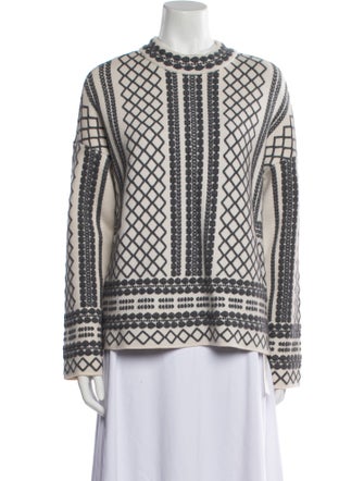Tory Burch Printed Mock Neck Sweater