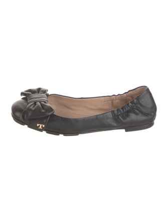 Tory Burch Leather Bow Accents Ballet Flats