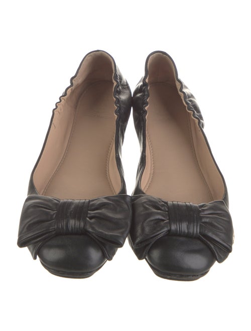 Tory Burch Leather Bow Accents Ballet Flats