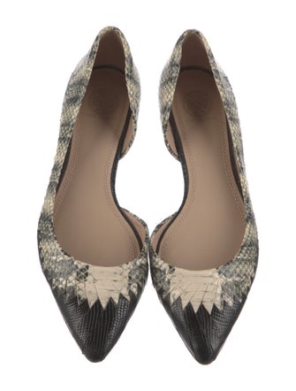 Tory Burch Snakeskin Animal Print D'Orsay Flats