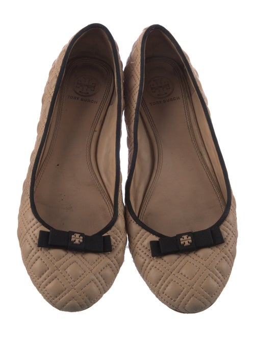 Tory Burch Leather Bow Accents Ballet Flats