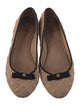 Tory Burch Leather Bow Accents Ballet Flats