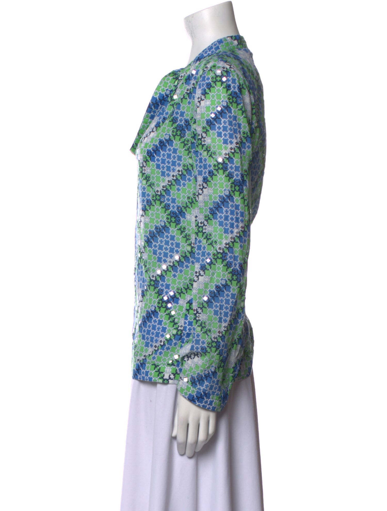 Tory Burch Printed Cowl Neck Top