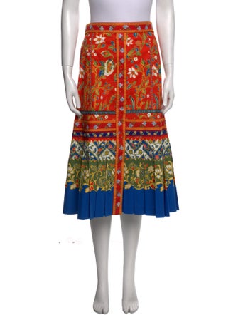 Tory Burch Floral Print Midi Length Skirt