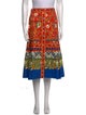 Tory Burch Floral Print Midi Length Skirt