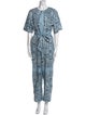 Tory Burch Printed Crew Neck Jumpsuit