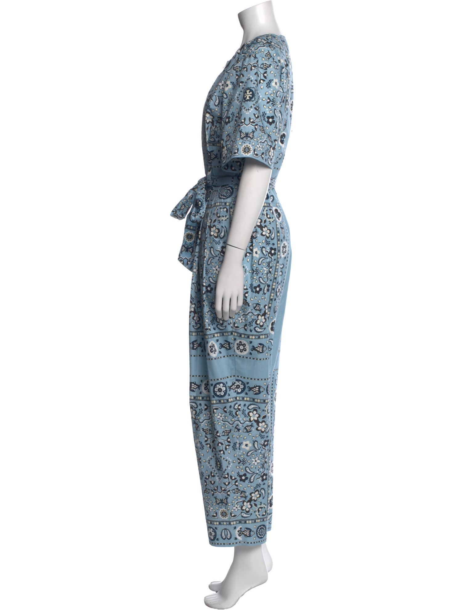 Tory Burch Printed Crew Neck Jumpsuit
