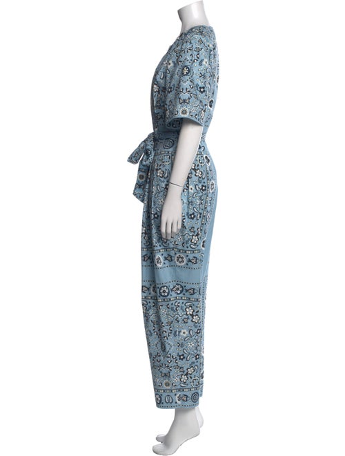 Tory Burch Printed Crew Neck Jumpsuit