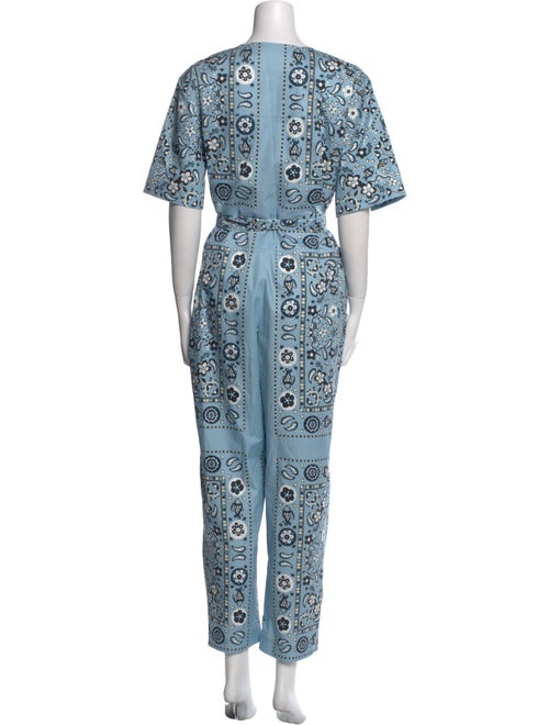Tory Burch Printed Crew Neck Jumpsuit