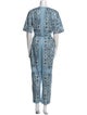 Tory Burch Printed Crew Neck Jumpsuit