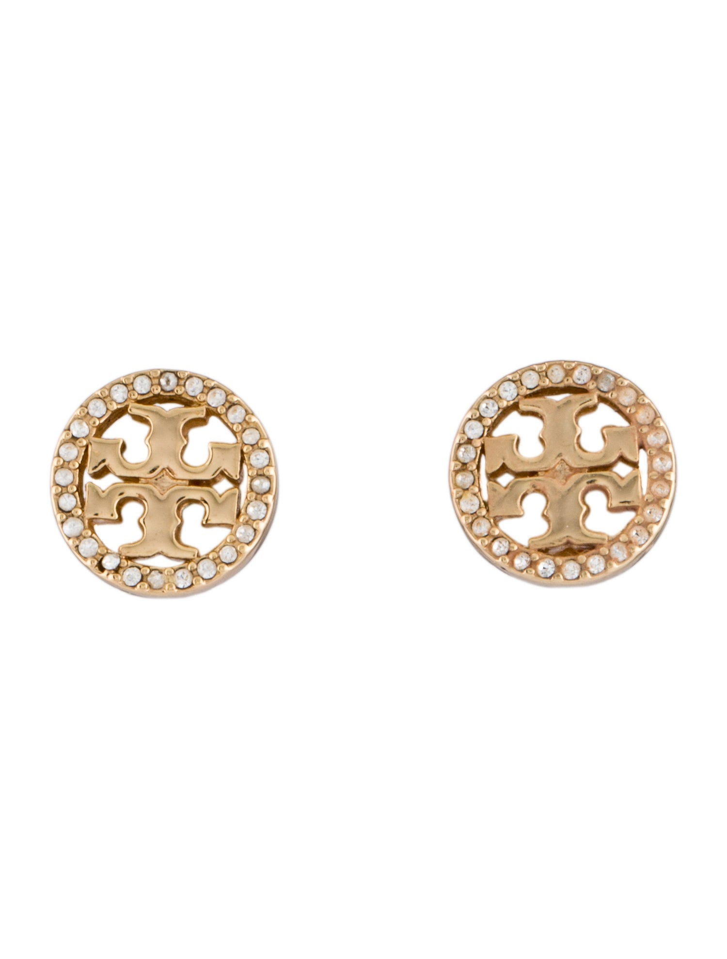Tory Burch Crystal Miller Pave Stud Earrings