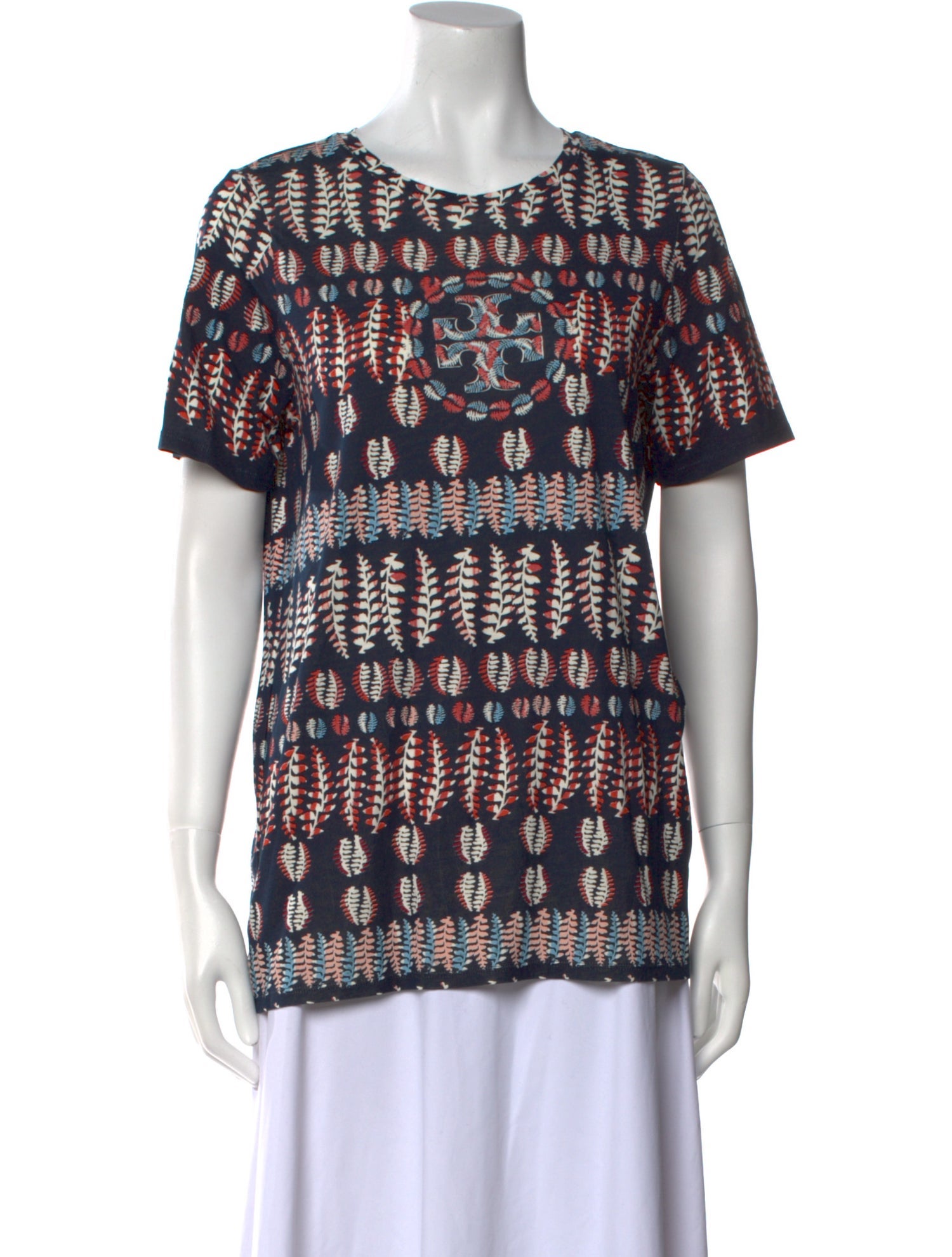 Tory Burch Printed Crew Neck T-Shirt w/ Tags