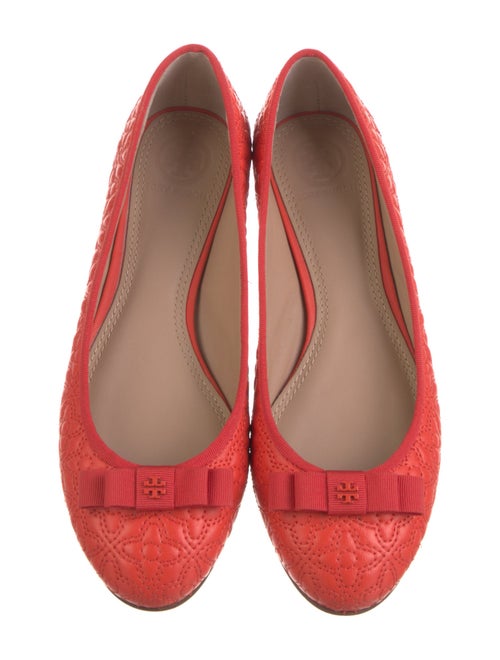 Tory Burch Leather Bow Accents Ballet Flats