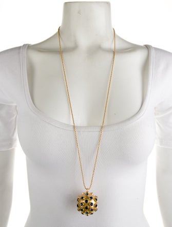 Tory Burch Crystal Celestial Locket Necklace
