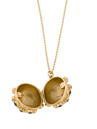 Tory Burch Crystal Celestial Locket Necklace