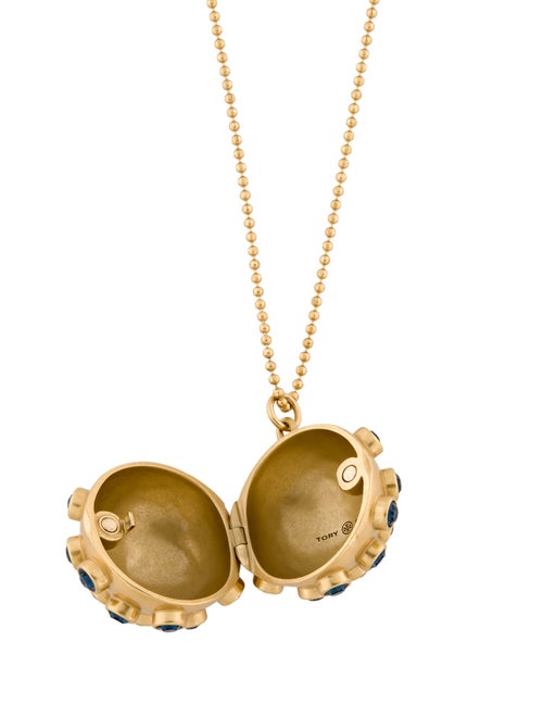 Tory Burch Crystal Celestial Locket Necklace