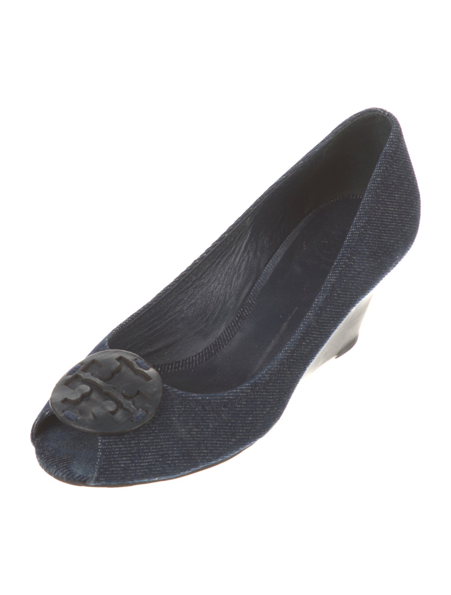 Tory Burch Denim Colorblock Pattern Pumps