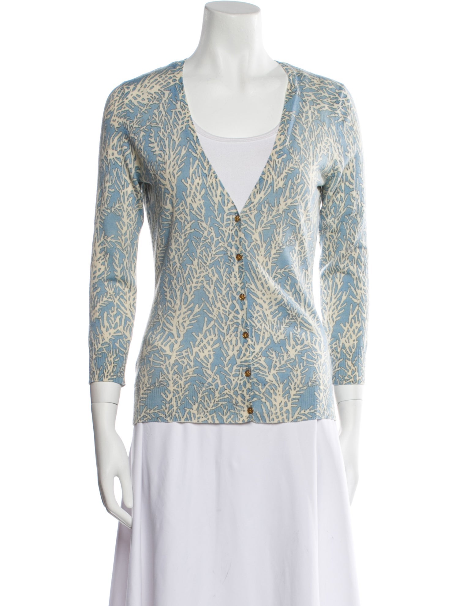 Tory Burch Merino Wool Printed Sweater