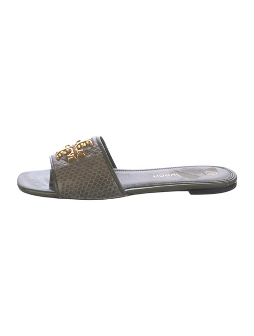 Tory Burch Embossed Leather Slides