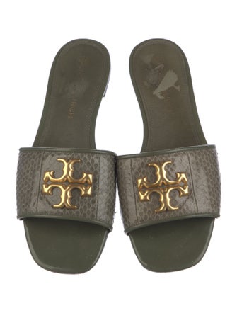 Tory Burch Embossed Leather Slides