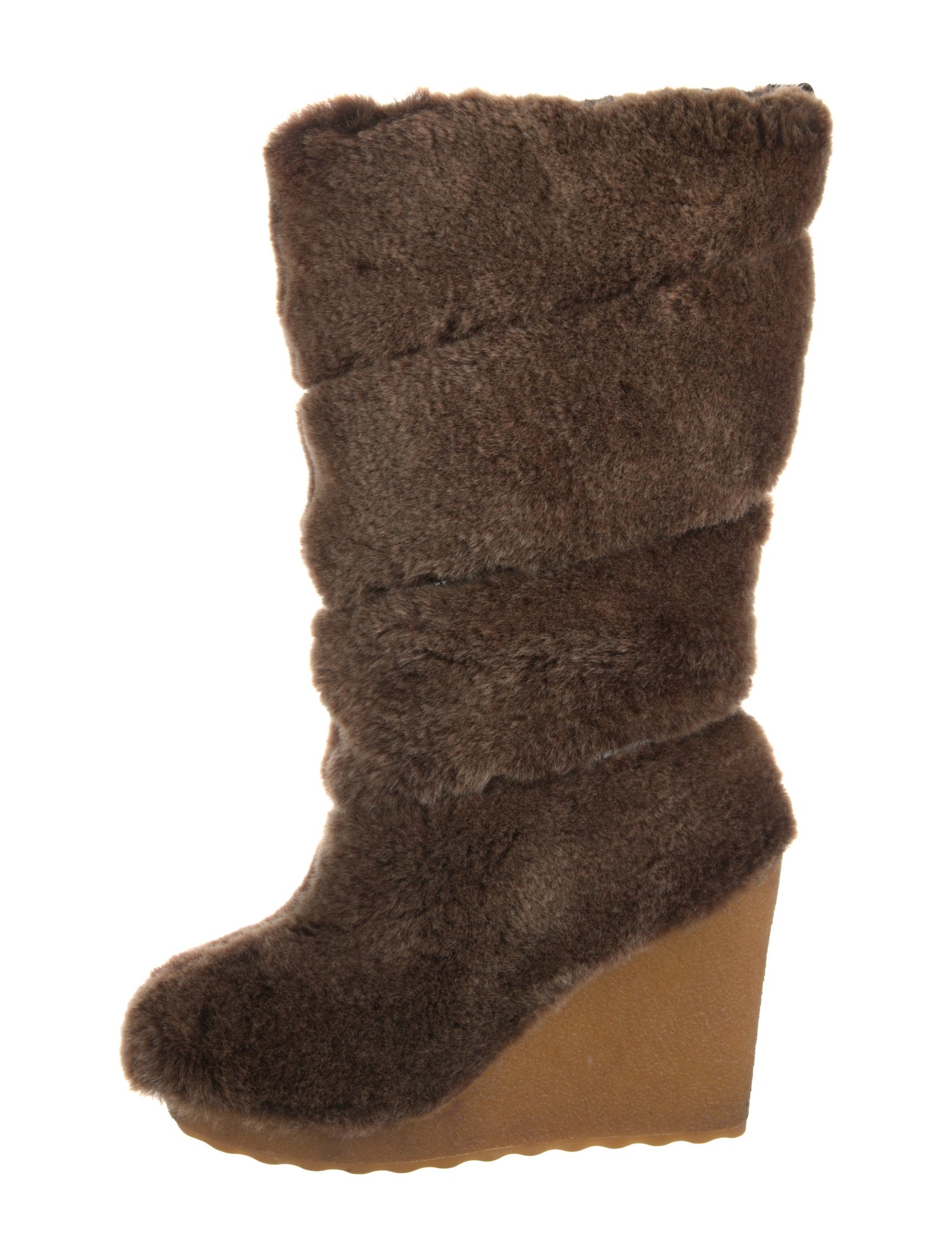 Tory Burch Shearling Colorblock Pattern Slouch Boots