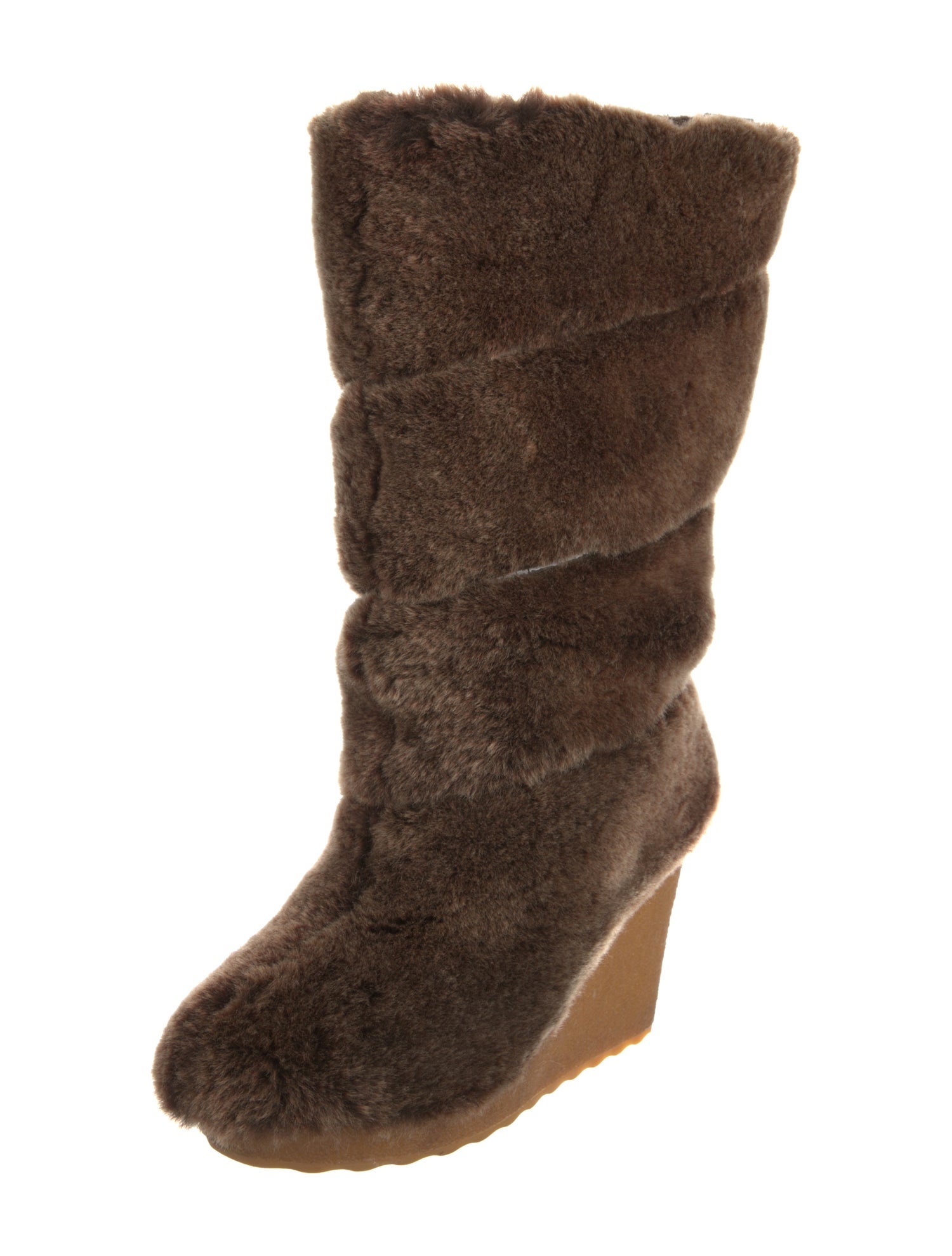 Tory Burch Shearling Colorblock Pattern Slouch Boots