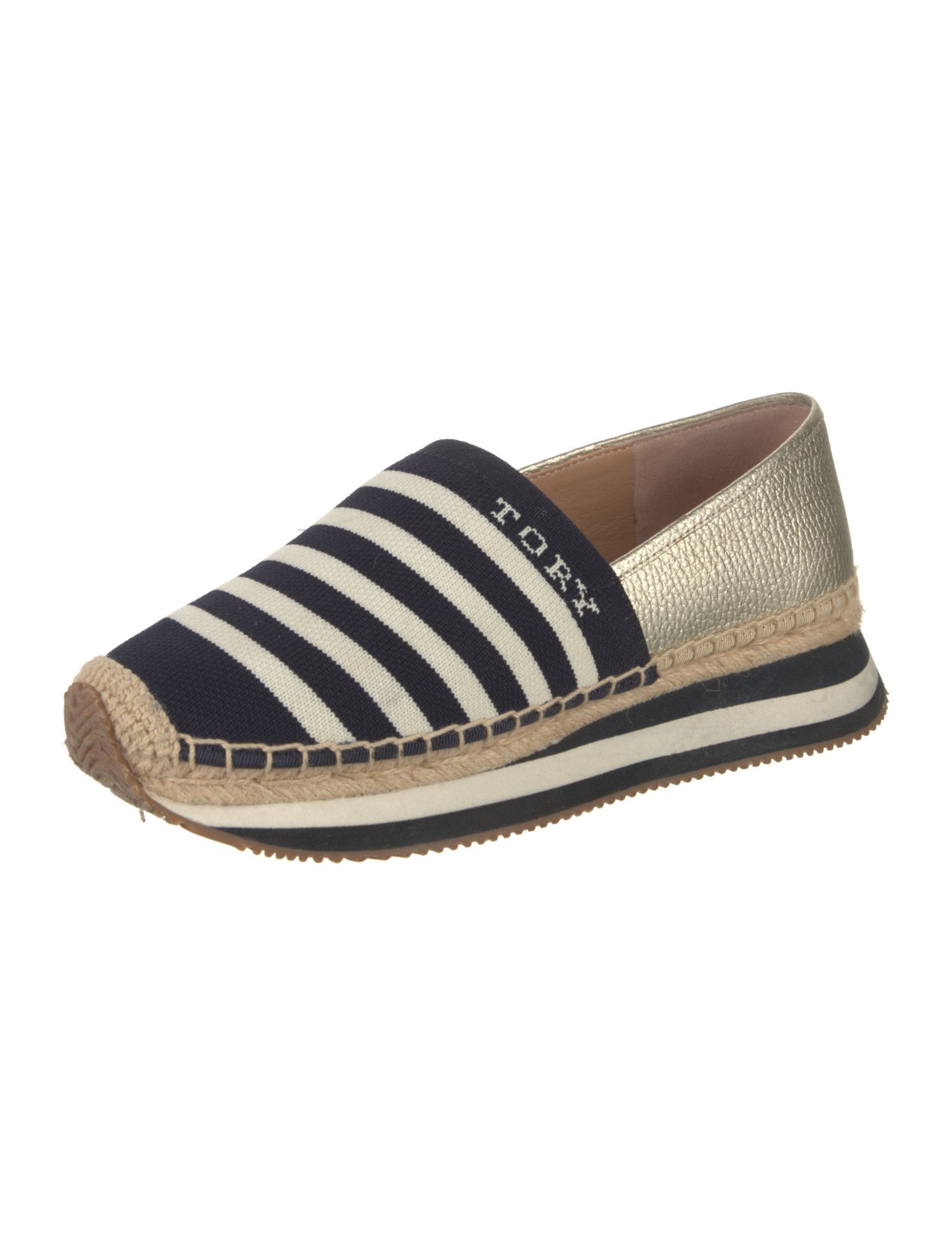 Tory Burch Printed Leather Trim Embellishment Espadrille Sneakers