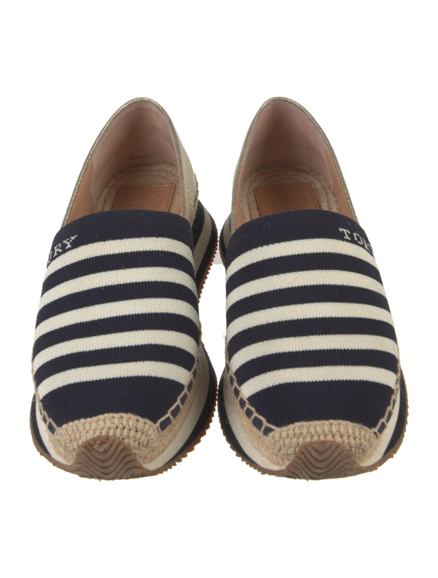 Tory Burch Printed Leather Trim Embellishment Espadrille Sneakers