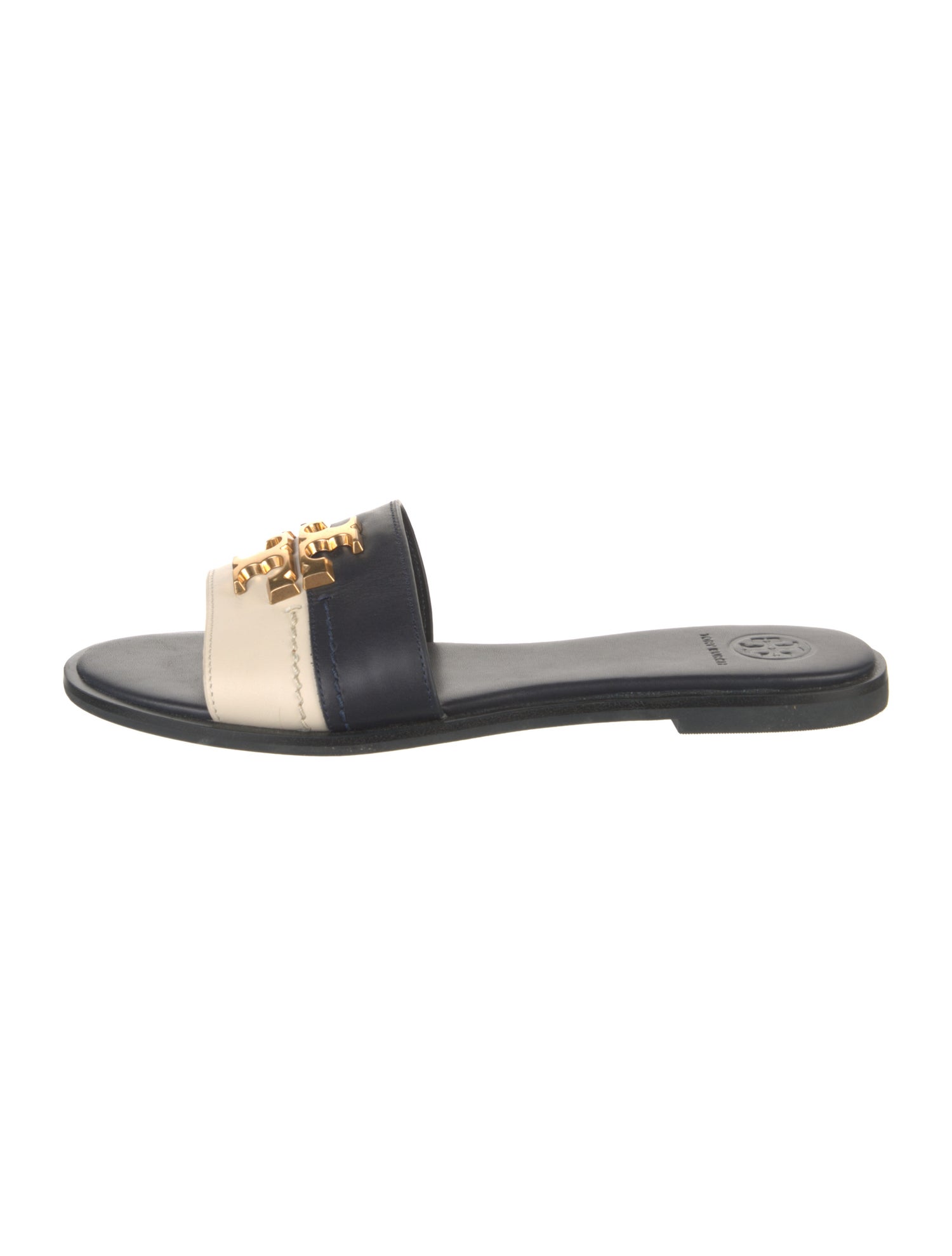 Tory Burch Leather Colorblock Pattern Slides
