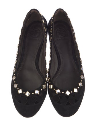 Tory Burch Suede Lasercut Accents Ballet Flats