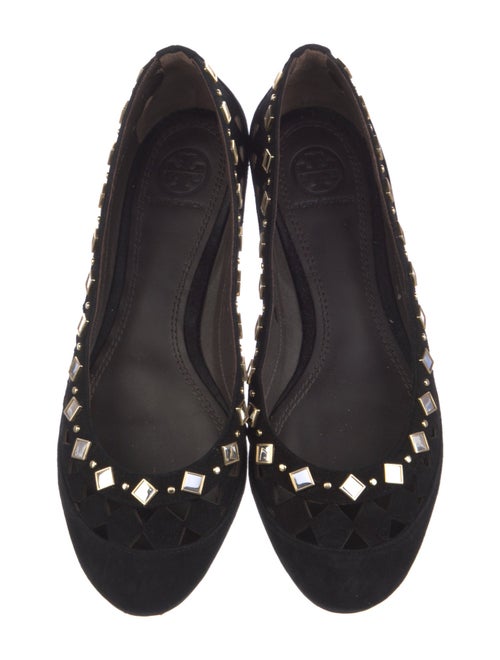 Tory Burch Suede Lasercut Accents Ballet Flats