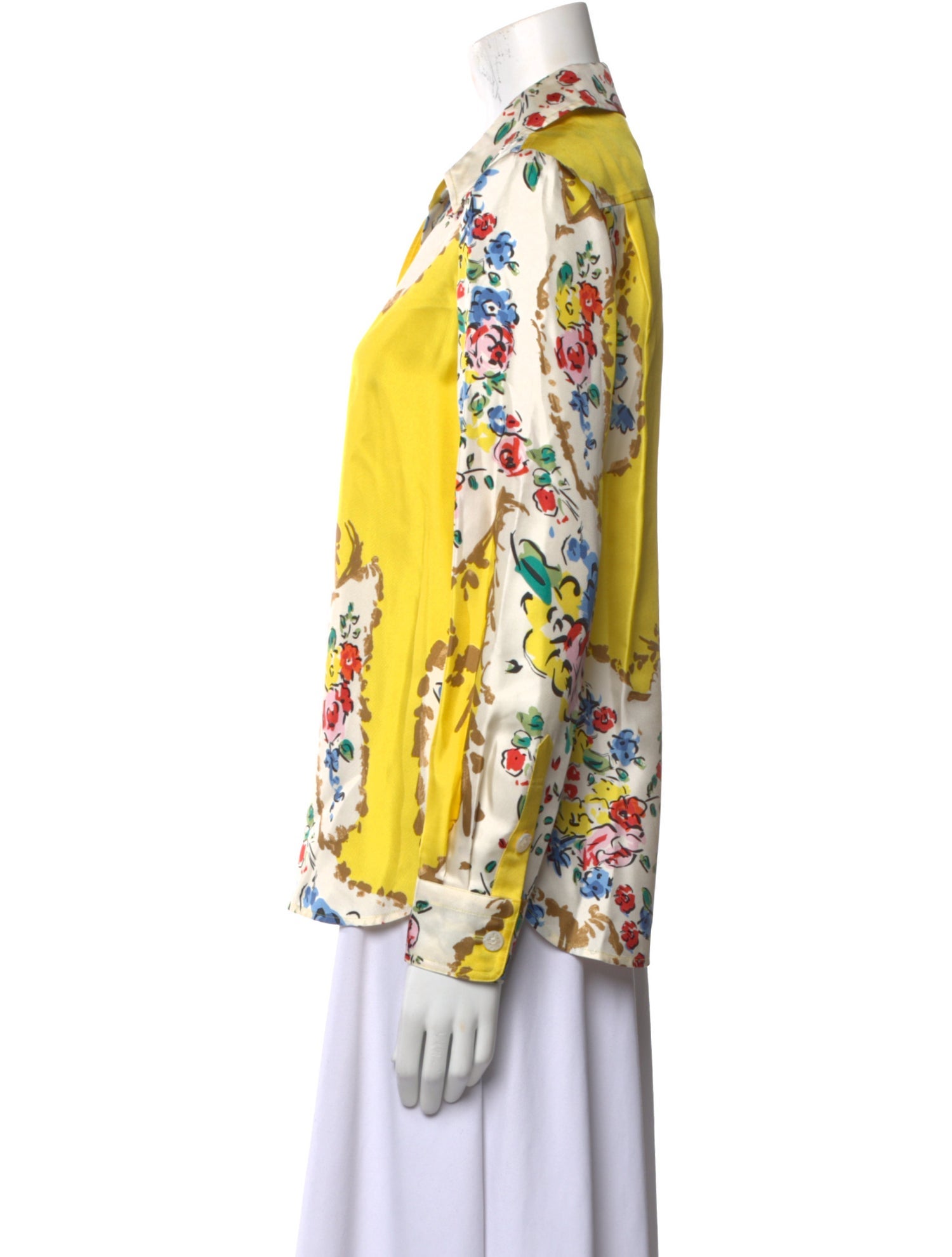 Tory Burch Silk Floral Print Button-Up Top w/ Tags